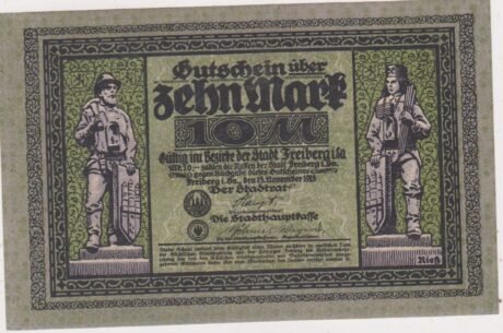 Аверс банкноты 10 marek (Niemcy) 1918