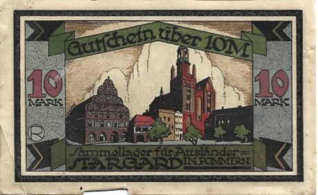 Реверс банкноты 10 marek Sammellager für Ausländer (Niemcy) 1921