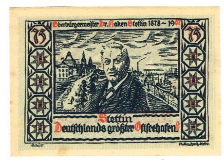 Реверс банкноты 75 пфеннигов (Германия) 1922 года