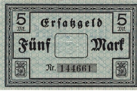 Реверс банкноты 5 marek (Niemcy) 1918