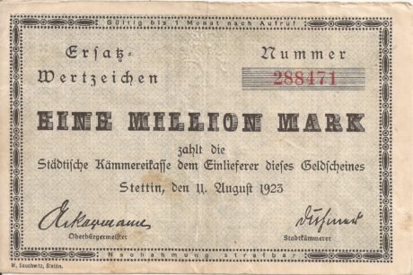 Аверс банкноты 1000000 marek (Niemcy) 1923