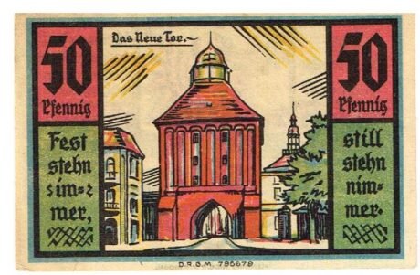 Реверс банкноты 50 пфеннигов (Германия)