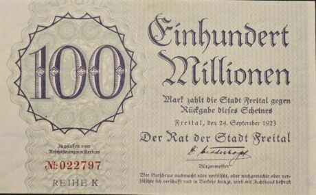 Аверс банкноты 100 000 000 marek (Niemcy) 1923