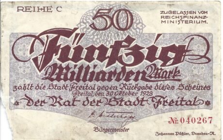 Аверс банкноты 50000000000 marek (Niemcy) 1923