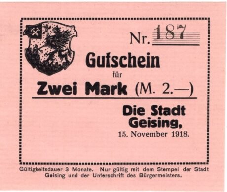 Аверс банкноты 2 marki (Niemcy) 1918