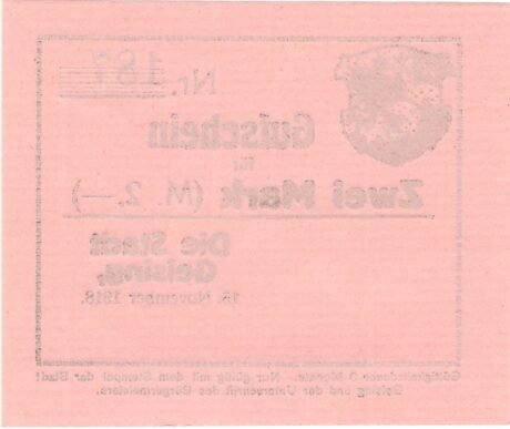 Реверс банкноты 2 marki (Niemcy) 1918