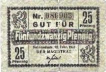 Аверс банкноты 25 fenigów (Niemcy) 1920