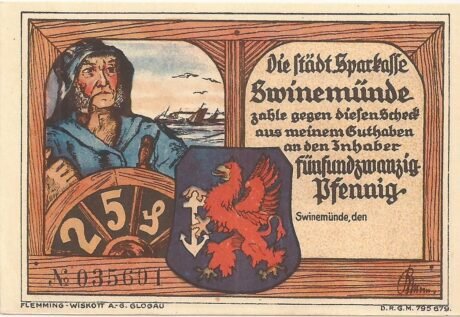 Аверс банкноты 25 fenigów (Niemcy) 1921