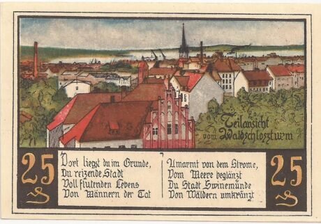 Реверс банкноты 25 fenigów (Niemcy) 1921