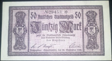 Аверс банкноты 50 marek (Niemcy) 1922