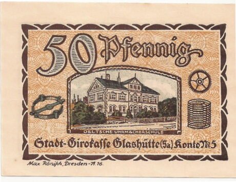 Реверс банкноты 50 fenigów (Niemcy) 1921