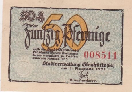 Аверс банкноты 50 fenigów (Niemcy) 1921