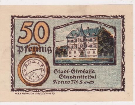 Реверс банкноты 50 fenigów (Niemcy) 1921