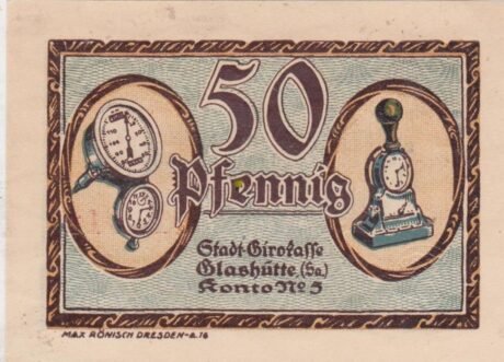 Реверс банкноты 50 fenigów (Niemcy) 1921