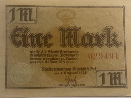 Аверс банкноты 1 marka (Niemcy) 1921