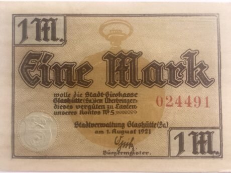 Аверс банкноты 1 marka (Niemcy) 1921