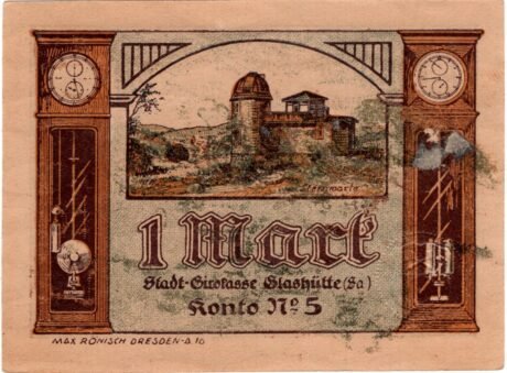 Реверс банкноты 1 marka (Niemcy) 1921