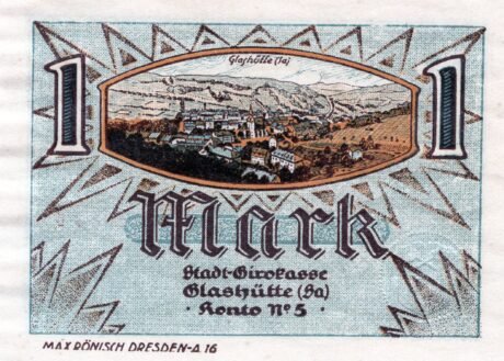 Реверс банкноты 1 marka (Niemcy) 1921