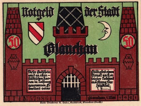 Аверс банкноты 50 fenigów (Niemcy) 1921