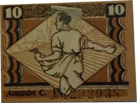 Реверс банкноты 10 fenigów (Niemcy) 1920