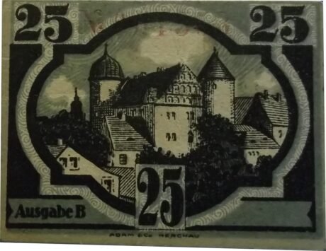 Реверс банкноты 25 fenigów (Niemcy) 1921