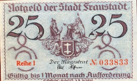 Аверс банкноты 25 fenigów (Niemcy)