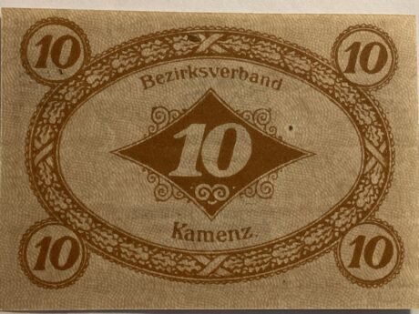 Реверс банкноты 10 fenigów (Niemcy) 1920