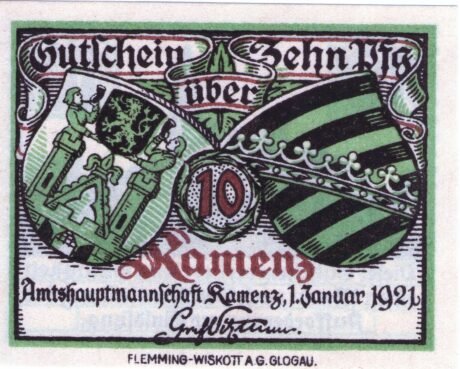 Аверс банкноты 10 пфеннигов (Германия) 1921 года