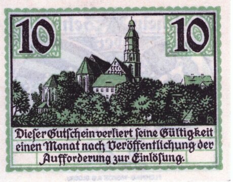 Реверс банкноты 10 пфеннигов (Германия) 1921 года