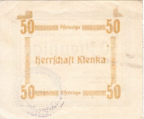Реверс банкноты 50 fenigów (Niemcy) 1919