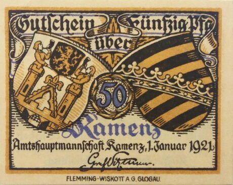 Аверс банкноты 50 fenigów (Niemcy) 1921