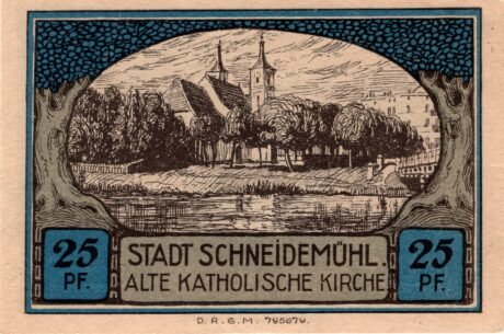 Реверс банкноты 25 пфеннигов Sparkasse (Германия)