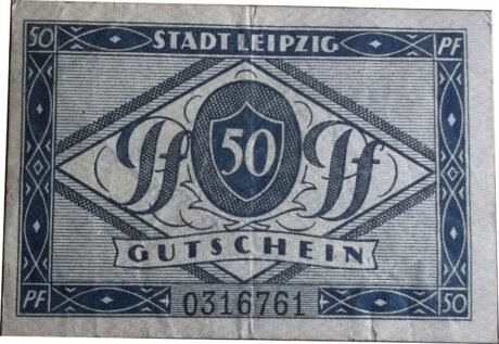 Реверс банкноты 50 fenigów (Niemcy)