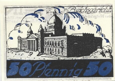 Реверс банкноты 50 fenigów Notgeld-Ausstellung (Niemcy)