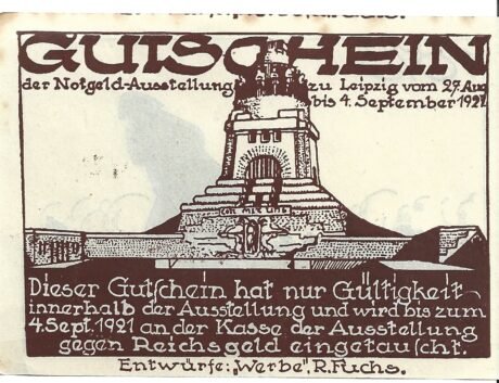 Аверс банкноты 50 fenigów Notgeld-Ausstellung (Niemcy)