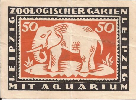 Реверс банкноты 50 fenigów Zoologischer Garten (Niemcy) 1921
