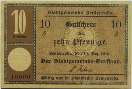 Аверс банкноты 10 пфеннигов (Германия) 1916 года