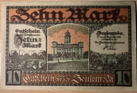 Аверс банкноты 10 марок (Германия) 1918 года