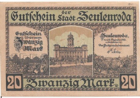 Аверс банкноты 20 marek (Niemcy) 1918