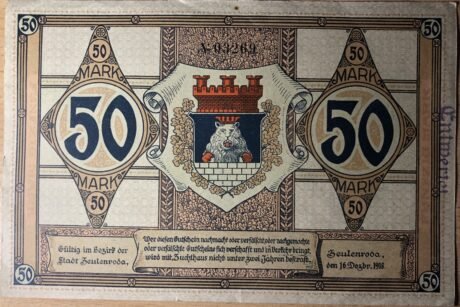 Реверс банкноты 50 marek (Niemcy) 1918