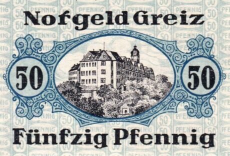 Реверс банкноты 50 fenigów Bank für Handel und Industrie (Niemcy) 1919