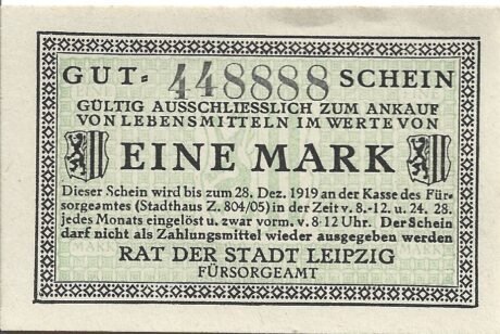 Аверс банкноты 1 marka (Niemcy)