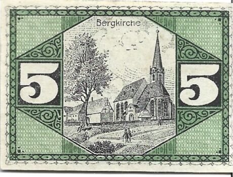 Реверс банкноты 5 fenigów (Niemcy) 1919