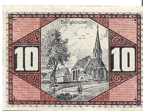 Реверс банкноты 10 fenigów (Niemcy) 1919