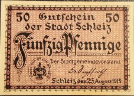 Аверс банкноты 50 fenigów (Niemcy) 1919