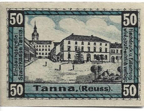 Реверс банкноты 50 fenigów (Niemcy) 1920