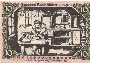 Реверс банкноты 10 fenigów (Niemcy) 1920