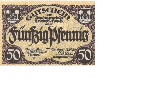Аверс банкноты 50 fenigów (Niemcy) 1920