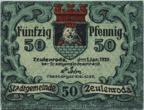 Аверс банкноты 50 fenigów (Niemcy) 1920
