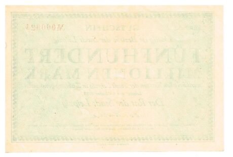 Реверс банкноты 500 000 000 marek (Niemcy) 1923
